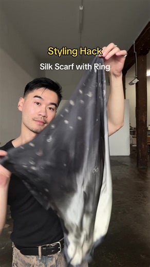 Creative Silk Scarf Styling with a Ring