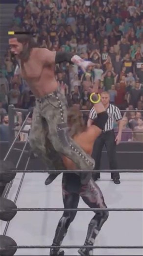 Edge reverses Matt’s turnbuckle punches and slams him face first on the turnbuckle post!
