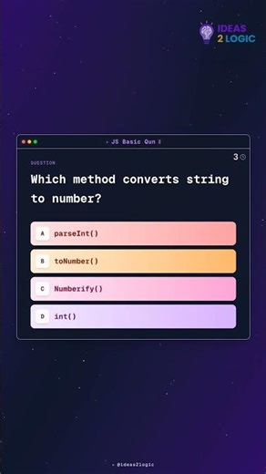 JS Interview Question: Which method converts string to number?