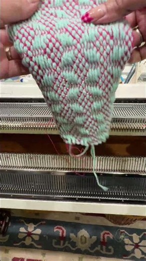 Knitting machine. Testing the swatches for baby blanket. #knitting #shorts