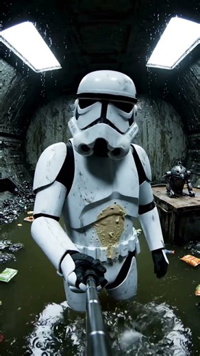 Stoormtrooper stick in the trash compactor