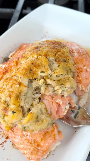 Delicious Crab Cake Stuffed Salmon Recipe