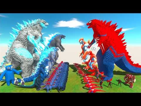 Evolution of Spider Godzilla VS Godzilla 2014 Ice Frostbite Team - Animal Revolt Battle Simulator