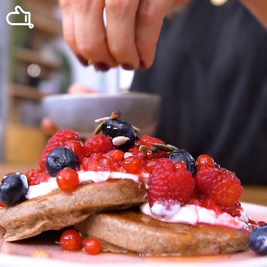 La recette équilibrée parfaite pour se régaler au goûter ou au petit-déjeuner 🥞 #biendanstonassiette La recette en détail : https://bit.ly/30kIf4i | Marmiton