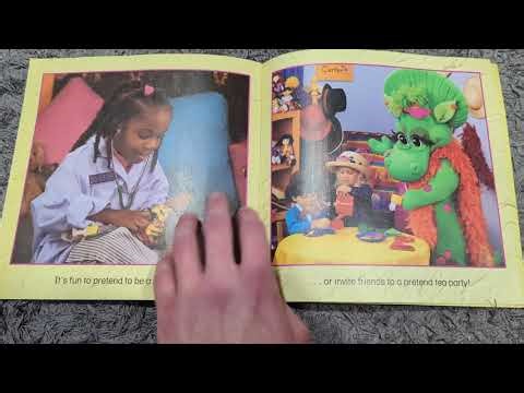 Reading the Barney & Baby Bop Go To School book