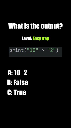 Level easy trap🟢. Do you know? #python #pythonprogramming #code #riddles #shorts