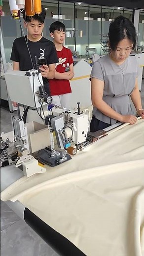 How to hem curtains? Automatic curtain hemming machine with synchronized conveyor table