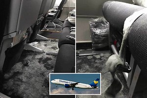 Inside the abandoned rotting Thomas Cook planes so mouldy they had to be torn up