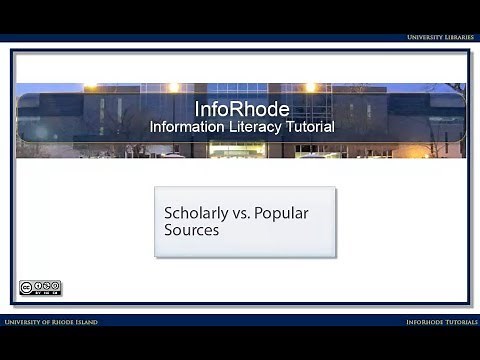 Scholarly vs Popular Sources