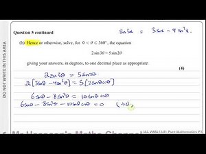 WMA13/01, (Edexcel), IAL, P3, October 2024, Q5, Trigonometric Identities & Equations, Double Angle