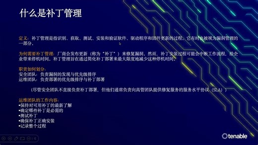 Tenable漏洞补丁管理解决方案