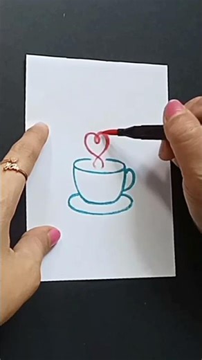 How to Draw a Cup of Coffee #drawing #art #shorts