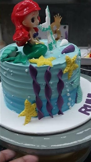 mermaid theme birthday cake #birthdaycake #mermaid#mermaidcake