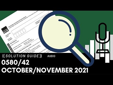 0580/42 October/November 2021 Marking Scheme (MS) *Audio Voiceover
