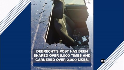 Dry shampoo bottle explodes, shatters car sunroof