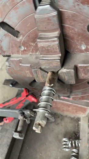 Small SS Compression Spring Made on Lathe Machine | Precision Spring Sample #shorts