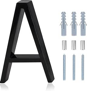 House Letters for Outside, 5 Inch Modern House Numbers, Black Metal Floating Door Farmhouse Mailbox Address Numbers and Letters, High Gloss Black Letters A