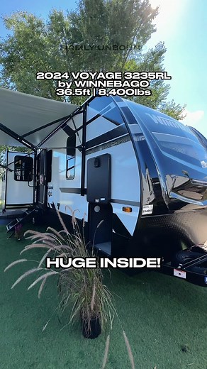 2024 Winnebago Voyage 3235RL with washer and dryer connections makes this a great travel trailer option for people wanting to extended camp or even live in a travel trailer RV! #rv #rvlife #rvtour #firmlyunbound #livefirmlyunbound #camper #camping #outdoors #travel #fulltimerv
