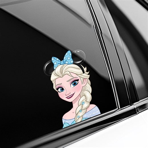 Anna & Elsa Disney Ears Peeker Peeking Car Window Decals - Bumper Waterproof Vinyl Stickers - Cute Frozen Princess Pack Stickers UN1OSK13 - Etsy