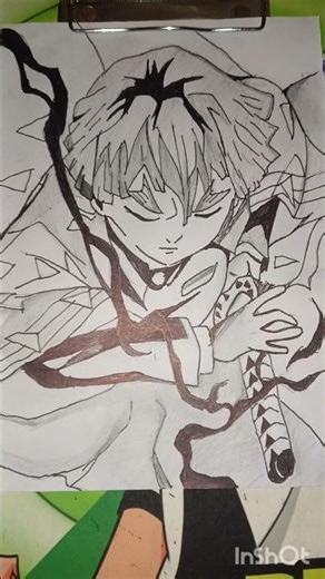 Zenitsu Agatzuma drawing thunder breathing 7th form ⚡