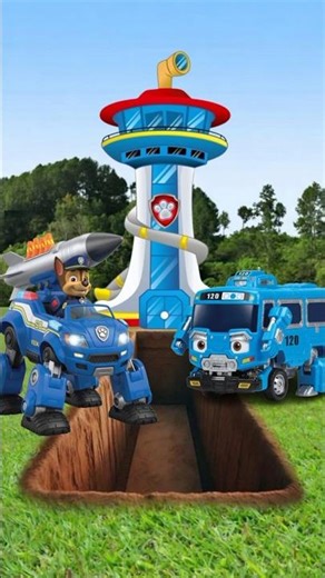 PawPatrol Robot Fight RoboTayo Bus, orang kaya mati orang miskin mati#shorts