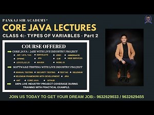 4.Core Java Lectures - Types Of Variables - Part 2 - Pankaj Sir Academy®(Call : 9632629033/ 455)