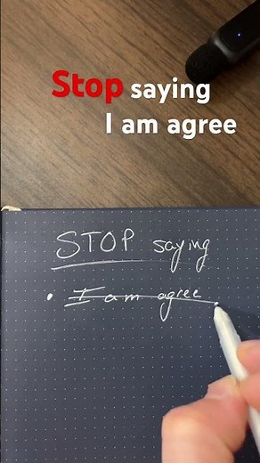 Stop saying ‘I am agree’ | Say ‘I agree’ #esl #englishlearning #englishspeaking #englishgrammar