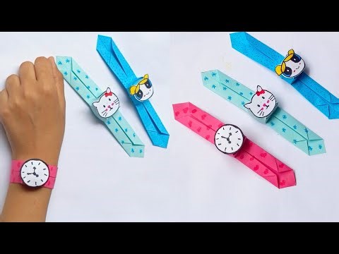 How to make paper watch / Origami Paper watch / Easy Origami /School Craft / world of art and craft