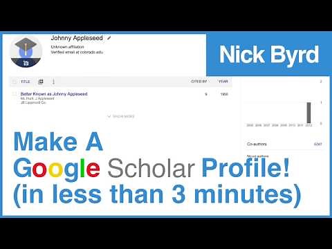 Make A Google Scholar Profile In Under 3 Minutes!
