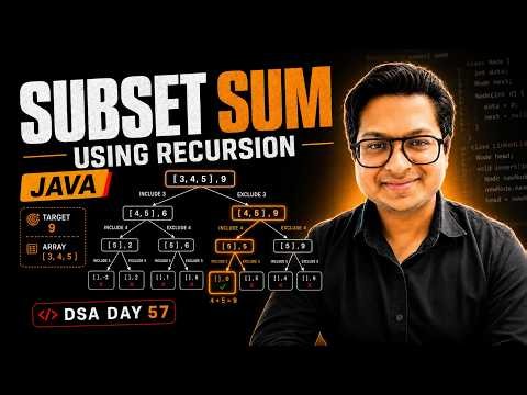 Subset Sum Problem Using Recursion & Backtracking in Java | DSA Day 57