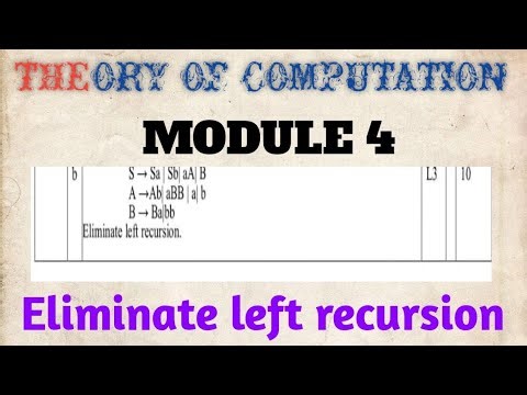 Bcs503 elimination of left recursion |edu yodha|toc vtu 5th sem |toc important question|toc module 4