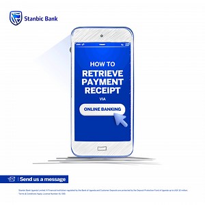 Need your payment receipt? We've got you covered. Learn how to easily retrieve your payment receipts through Stanbic #OnlineBanking. Quick, convenient, and available 24/7 at your fingertips. Got questions? Send us a message today. | Stanbic Bank - Uganda