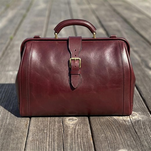 Handmade Leather Doctor Bag Burgundy Vintage Gladstone Briefcase Top Handle Crossbody Shoulder Bag Office Travel Unisex Gift - Etsy