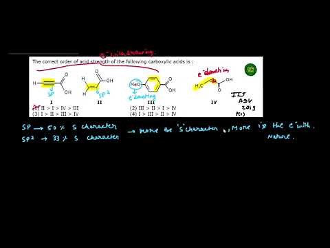 IIT ADVANCED 2019 PAPER 1 SOLUTION -correct order of acid strength of the following carboxylic acids