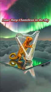 Chameleon Plays Laser Harp on Floating Stage | Mind-Blowing AI!