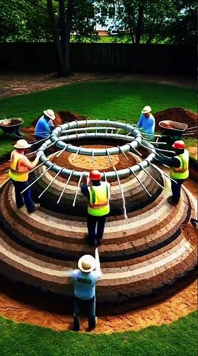 UFO Pond Build in 8 Seconds 😱👽 | Satisfying Timelapse #8kvideo #backyarddesign❤️‍🔥❤️‍🔥