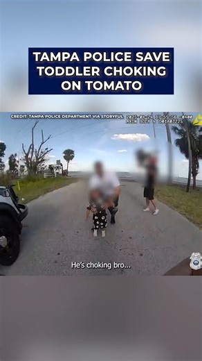 78K reactions · 2.1K shares | Tampa police officers worked to save a child who was choking on a tomato, according to TPD. Bodycam video shows the successful rescue effort. READ MORE: bit.ly/4d2TTVE | FOX 13 News - Tampa Bay | Facebook