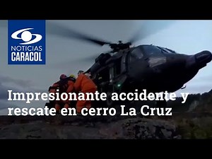 Impresionante accidente y rescate en cerro La Cruz: 3 caminantes caen a abismo de 180 metros