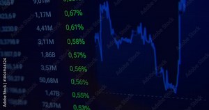 Economic metrics dynamically update on a computer monitor, providing insight into sophisticated online asset management.