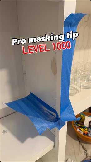 More Than Just a Cabinet Guy! on Instagram: "Up your masking game to the next level with this pro masking tip. They don’t teach you this stuff in school 😎 #kitchen #cabinetpainting #painting #diy #diytips"