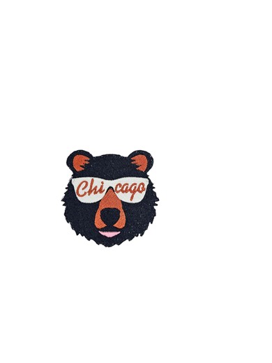 Chicago Football Patch - Bear With Sunglasses - Iron-on - Machine Embroidered Patches - Etsy