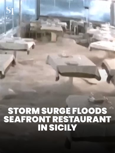 Cyclone Harry Causes Flooding in Sicily Restaurant