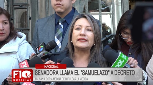 #Nacional | ¿”Samuelazo”? Senadora por ABP Súmate señala que este decreto afecta a las familias más empobrecidas, y que debería quitarse la subvención al #combustible paulatinamente. Por otro lado, la diputada por Alianza Unidad, señala que #RodrigoPaz es valiente por tomar difíciles en tiempos de crisis. #F10Bolivia #F10Noticias #F10HD | F10 HD - Bolivia