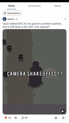 Following Redditors advice for my game! (Adding camera shake for my player) #godot #devlog #gamedev