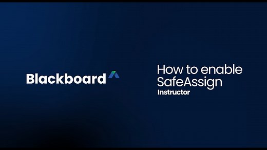 How to enable SafeAssign - Blackboard