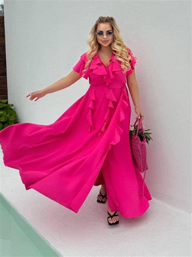 Elegant Long Wrap Dress, Plus Size Bridal and Wedding Dress - Etsy Australia