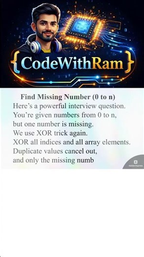 Find Missing Number FAST using XOR | Coding Interview Question #findmissingnumber #bitmanipulation