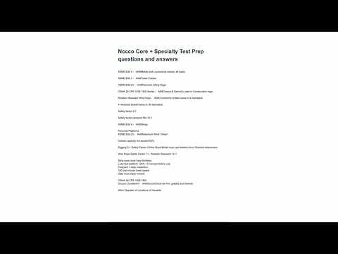 Nccco Core Specialty Test Prep questions and answers692