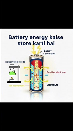 🔋 How a battery stores energy explained simply! Learn the science behind every charge ⚡ #viral