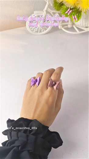 Easy paper butterfly ring tutorial 💍 #butterflyring #ring #tutorial #paperring #youtuber #foryou
